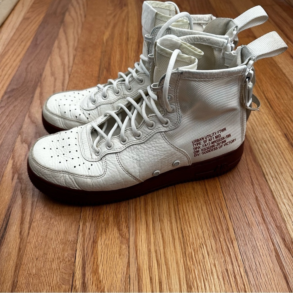 Nike SF Air Force 1 Mid Mars Stone Sneakers Shoes Ivory Red Retro Men’s Size 8.5 - Picture 6 of 14